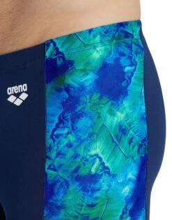 Arena Tie Dye Effect Print Allover Swim Jammer - Navy/Neon Blue -Swim District arena tie dye jammer blue 3