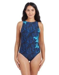 Zoggs Indigo Forest Hi Front Swimsuit