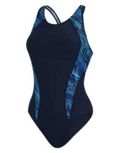 Speedo Allover Panel Laneback Swimsuit - Blue -Swim District speedo allover panel laneback swimsuit blue 4