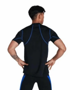 Speedo Mens Tech Short Sleeve Rash Top - Black/Blue -Swim District speedorashshirtblackblue 813495f776 2